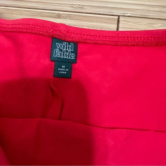 NWT wild fable Strapless Rose Red Bubble-Hem Babydoll Mini Dress- Size Medium - Picture 8 of 9